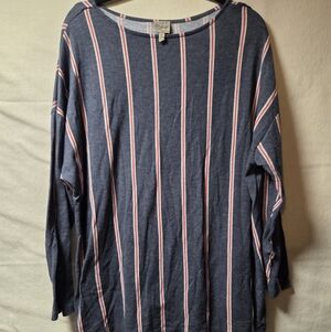 Como Vintage Navy and Red Striped Top